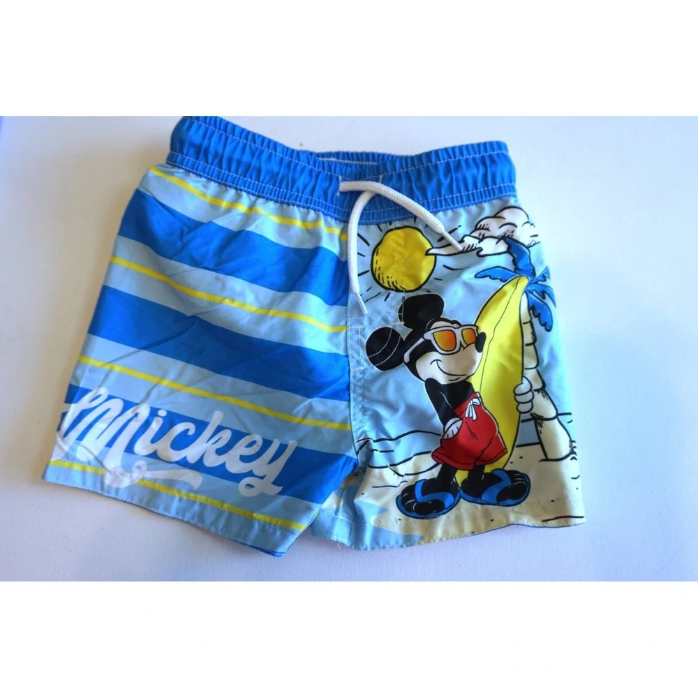Disney Mickey Mouse Swim Trunks Set 2pk Blue Surfing Board Shorts 18M